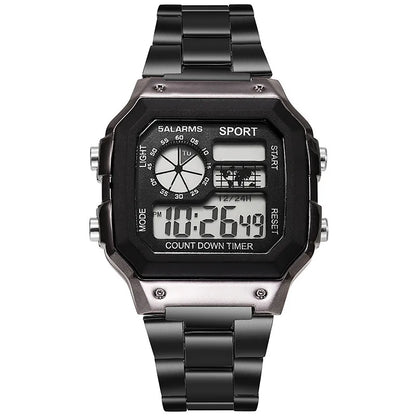 MAYZHISU Classic Men's Digital Watch | Luxury Stainless Steel Sport Watch
