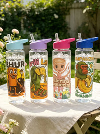 Cartoon Printed Straw Cup | 750ml BPA Free Summer Water Bottle