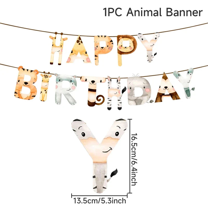Jungle Animals Box Candy Box Happy Birthday Party Decoration Kids Safari Animal Wild One 1st Birthday Decor Kids Baby Shower
