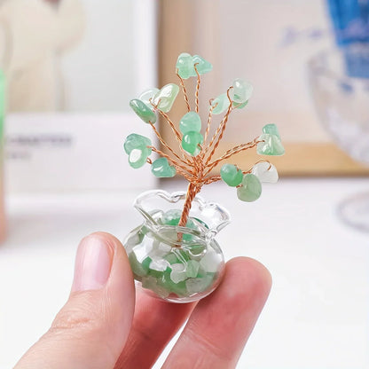 Arbre en gravier de cristal d'améthyste : Fil de cuivre fait main, Pierres de guérison, Décoration miniature pour la maison, méditation, décoration
