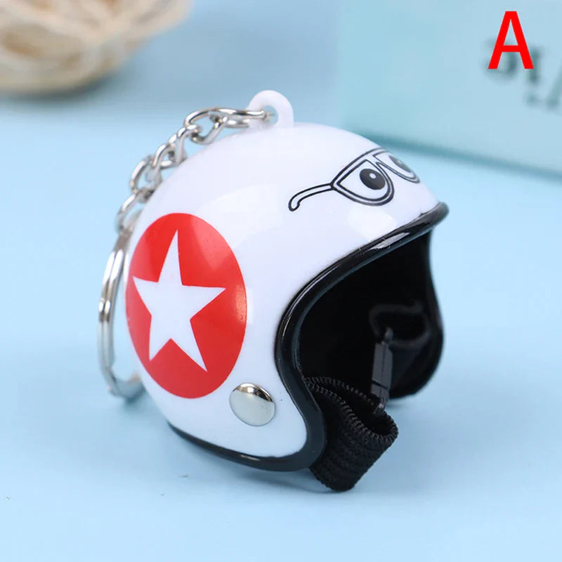 Mini Motorcycle Helmet Keychain | Cute Metal Key Ring for Women and Men