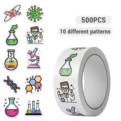 500PCS Science Lab Stickers | Waterproof Vinyl Decals for Chemistry Biology Experiments