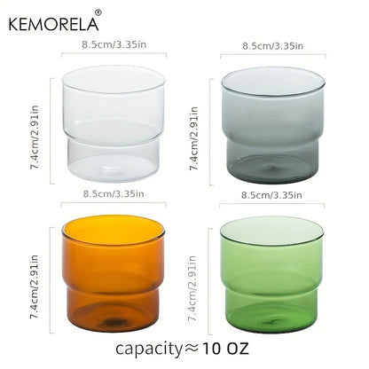 KEMORELA 290ML Glass Cup Coffee Mug Origami Style Heat Resistant Vintage Drinkware Smoothie Shot Transparent Wine Ice Beer