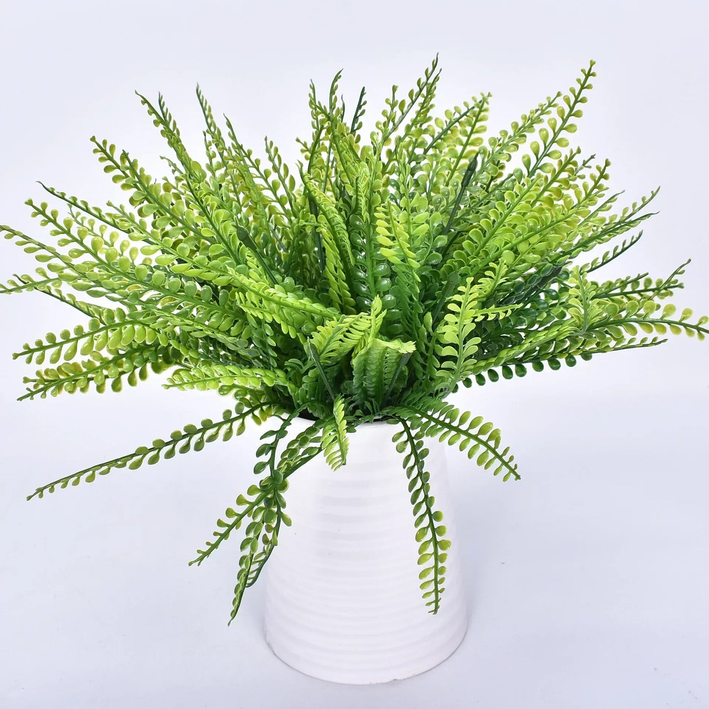 Planta artificial pequeña, helecho de Boston, hierba verde, decoración del hogar, hojas falsas, follaje, decoración de jardín, fiesta, bodas