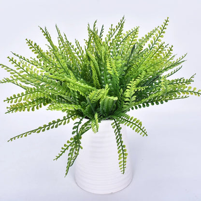 Planta artificial pequeña, helecho de Boston, hierba verde, decoración del hogar, hojas falsas, follaje, decoración de jardín, fiesta, bodas