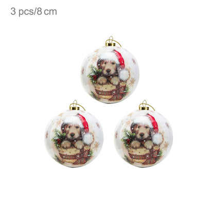 3 boules de Noël 8cm Cadeaux Originaux Décoration de Noël 2024 Décorations de Sapin de Noël Cadeau Pendentifs Boules