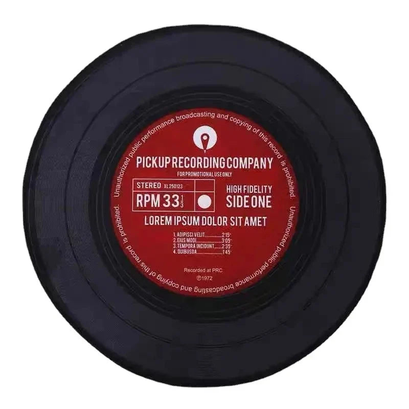 Tapis rond VIKAMA Record Music Cd Tapis de sol pour chaise de jeu Chambre décorée Salon Grande surface Tapis antidérapant