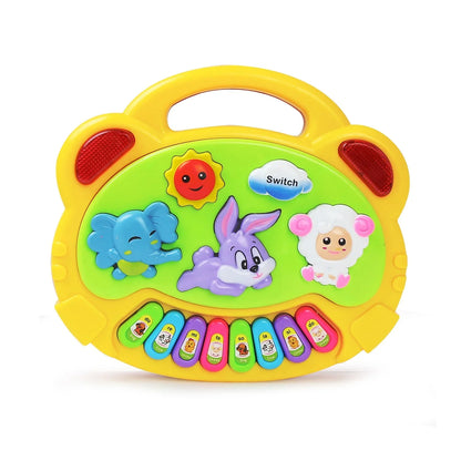 Jeu de piano-clavier de dessin animé pour enfants avec musique lumineuse clignotante Sons d'animaux Jouets musicaux pour bébés Jouets éducatifs Cadeaux pour enfants