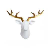 Home Decor Decorative Resin Elk Head Deer Head Wall Mount Animal Holder Wall Hanger Statue Animal Shapedat Hook Hanging Rack