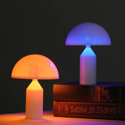 Mushroom LED Table Lamp with Touch Dimming | Rechargeable Bedside Night Light