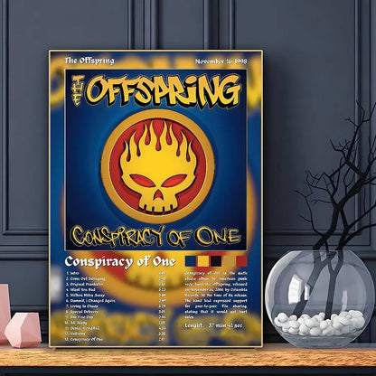 Affiche de musique rock du groupe The OffspringS, impression d'art mural HD adhésive, imperméable, pour salon, chambre à coucher, bar, décoration esthétique.
