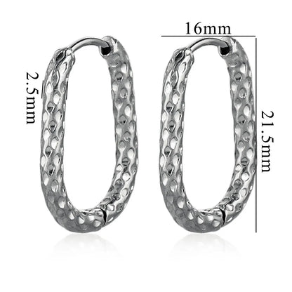 6pcs Stainless Steel Rectangular Textured Earrings Set | 18K PVD Gold Plated DIY Jewelry Parts