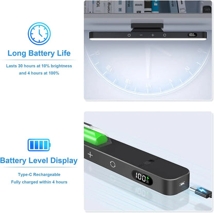 Rechargeable Dimmable Night Light with 3-Color LED Cabinet Lighting
