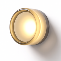 Modern Glass Round LED Wall Sconce 1-Light Aluminium Indoor Wall Lamp