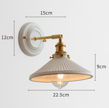 Vintage Japanese Ceramic Wall Lamp