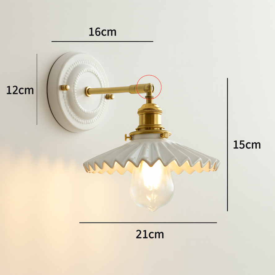 Vintage Japanese Ceramic Wall Lamp