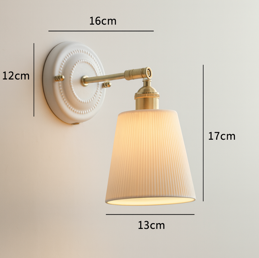 Vintage Japanese Ceramic Wall Lamp