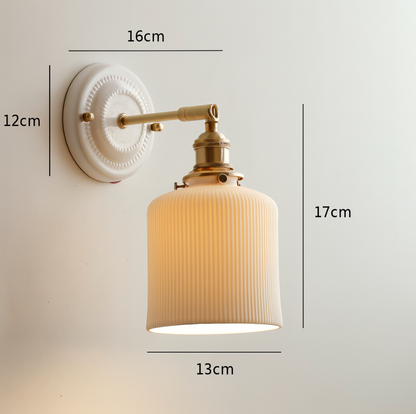 Vintage Japanese Ceramic Wall Lamp