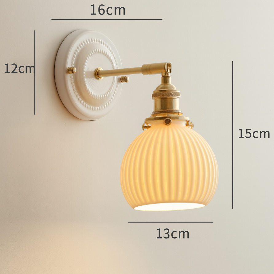 Vintage Japanese Ceramic Wall Lamp
