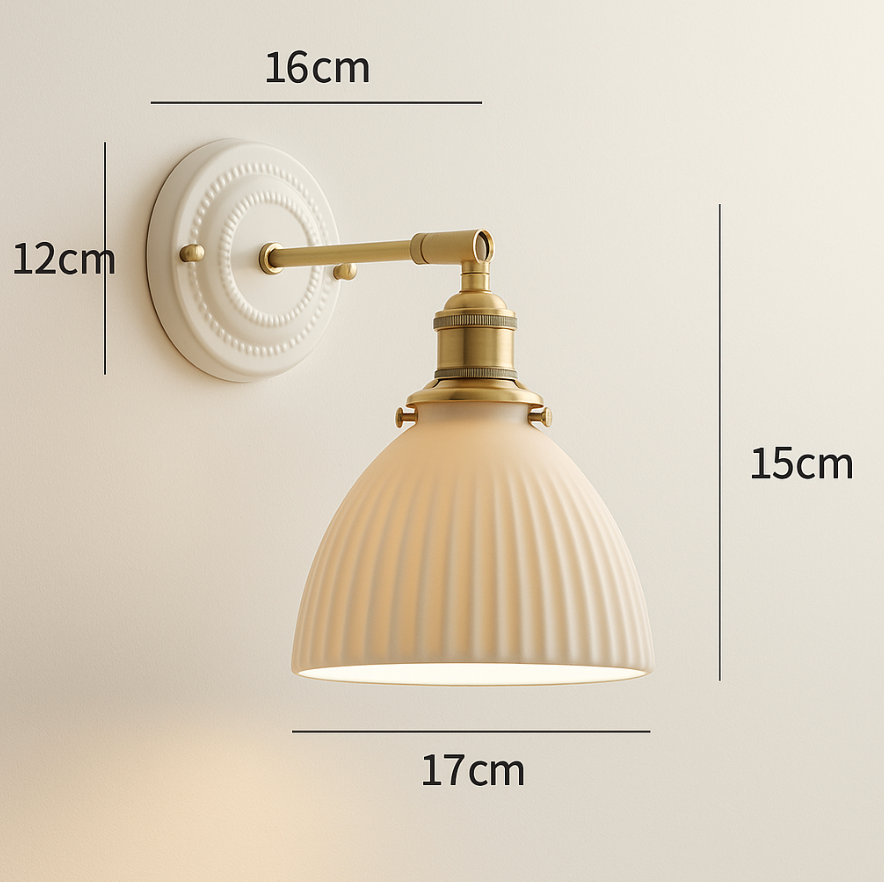 Vintage Japanese Ceramic Wall Lamp