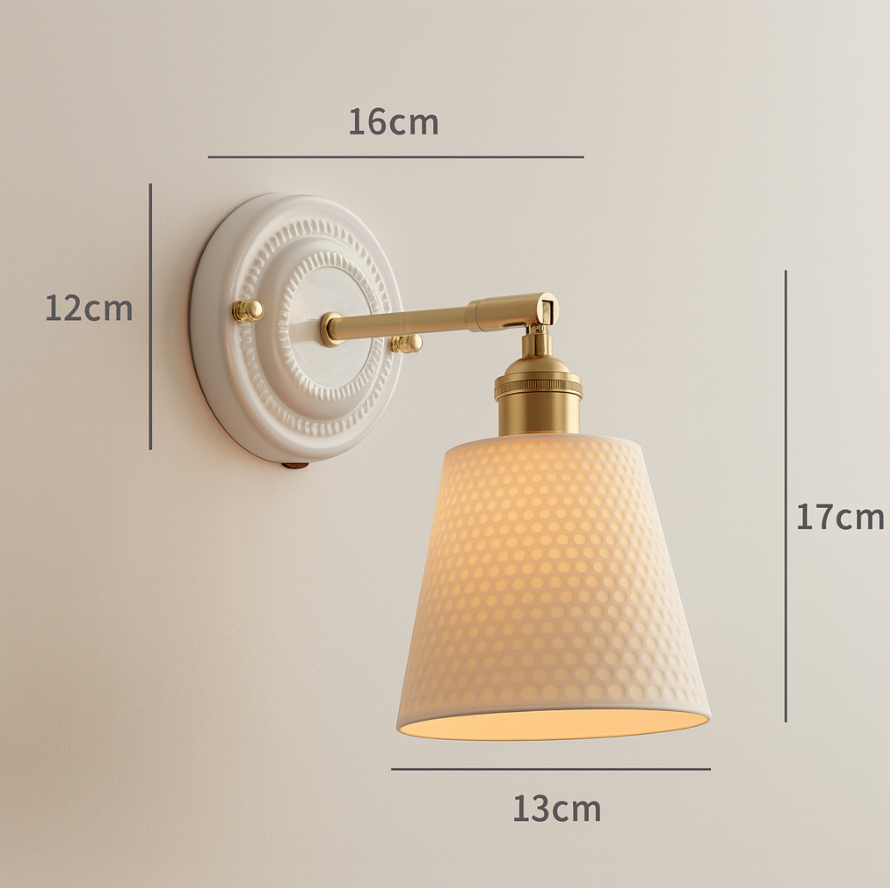 Vintage Japanese Ceramic Wall Lamp