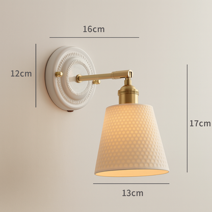 Vintage Japanese Ceramic Wall Lamp