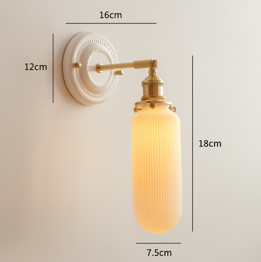 Vintage Japanese Ceramic Wall Lamp