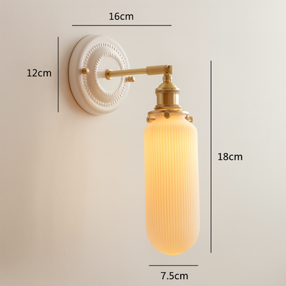 Vintage Japanese Ceramic Wall Lamp