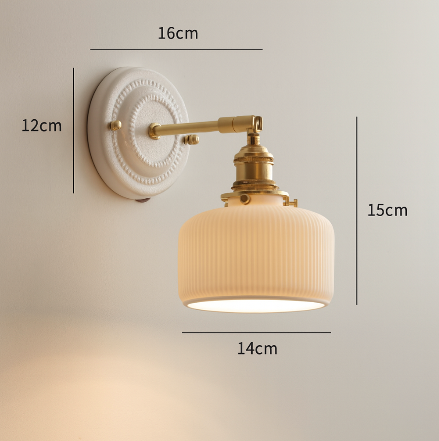 Vintage Japanese Ceramic Wall Lamp