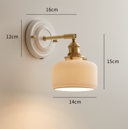 Vintage Japanese Ceramic Wall Lamp