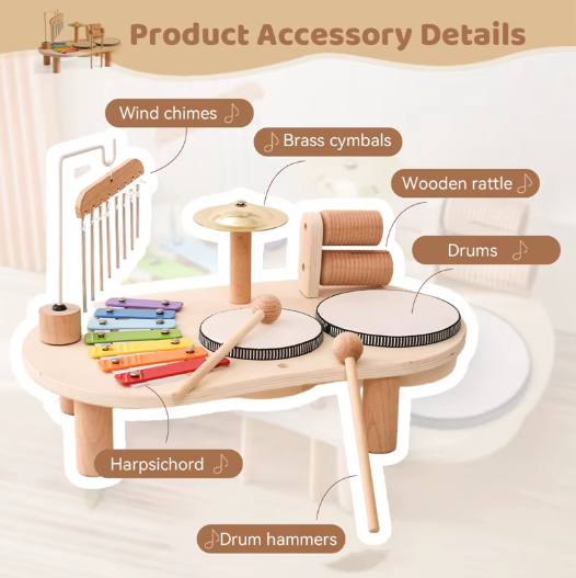 Montessori Baby Music Table Wooden Xylophone Educational Toy Gift