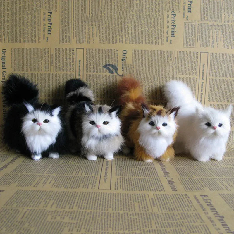 Adorables Peluches de Simulation de Chat, Douces, Modèle de Chatons en Peluche, Faux Chat, Animaux Réalistes pour Enfants Filles, Cadeau d'Anniversaire ou de Saint-Valentin