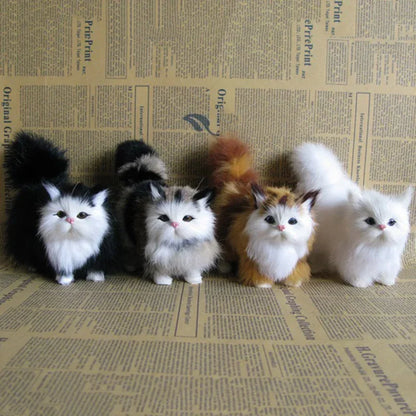 Adorables Peluches de Simulation de Chat, Douces, Modèle de Chatons en Peluche, Faux Chat, Animaux Réalistes pour Enfants Filles, Cadeau d'Anniversaire ou de Saint-Valentin