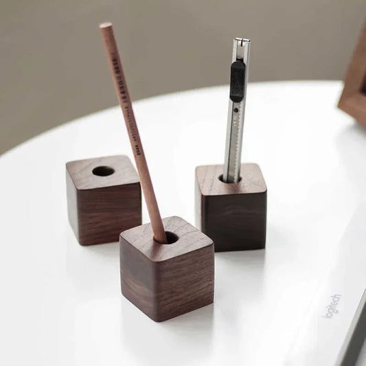 Portalápices de madera creativo, adornos de almacenamiento para escritorio de oficina, mobiliario minimalista, suministros de oficina, caja de almacenamiento multifunción
