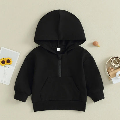 Kids Solid Color Hoodie – Long Sleeve Pullover for Toddlers