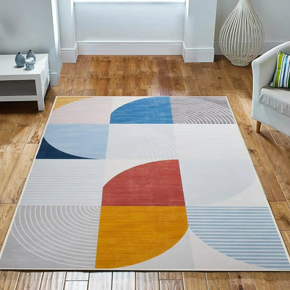 Tapis de salon VIKAMA de style géométrique, durable et antidérapant, pour canapé, table basse, chambre à coucher, décoration intérieure