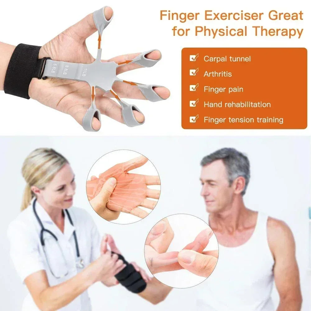 Fortalecedor de Dedos de 6 Niveles | Entrenador de Agarre Manual de Silicona para Guitarra y Deportes