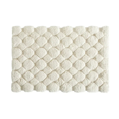 Juego de 2 alfombras de baño de algodón en color marfil – 40x60cm y 50x80cm, lavables a máquina para baño, bañera y ducha