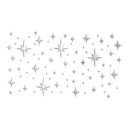 82pcs Acrylic Star Mirror Wall Sticker | Self-Adhesive Wall Decor Set