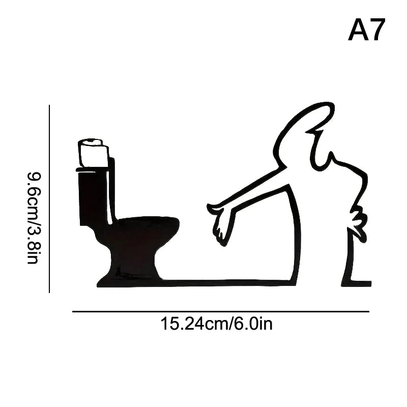 La Linea Minimalist Line Art Sticker Set | Cartoon Character Door Sign for Home Decor