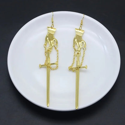 Sword Earrings for Women | Gothic Punk Drop Earrings