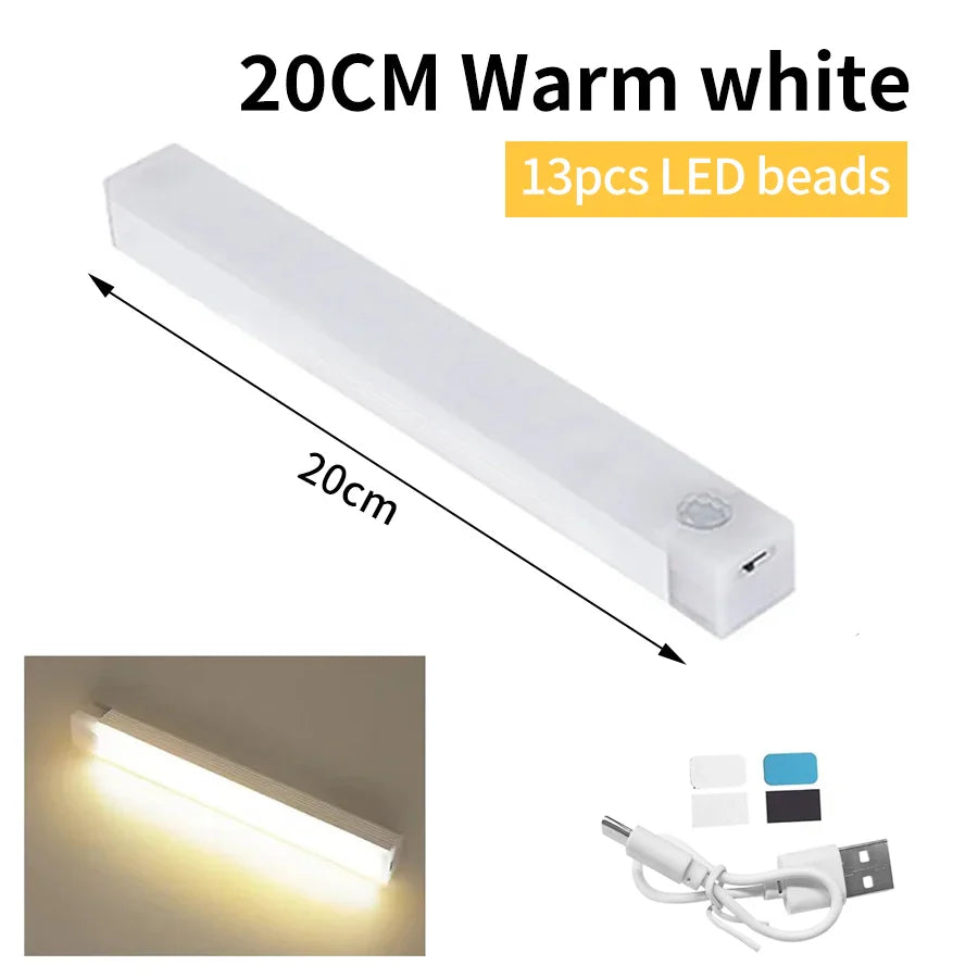 Rechargeable LED Motion Sensor Night Light | Magnetic Strip Light for Cabinet Bedside Closet