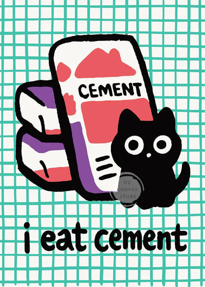 Affiches drôles de mèmes de chats, bande dessinée japonaise de chat, art de la culture des mèmes Internet, impression sur toile, décoration moderne de salon, chambre à coucher, cadeau