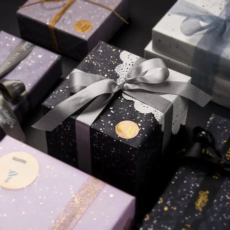 23.6 Inch Floral Wrap Set | DIY Bouquet Wrapping Paper with Gold and Silver Sparkle