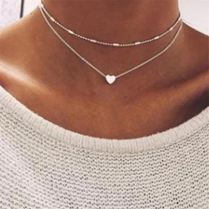 Tiny Heart Necklace for Women | Short Chain Pendant Necklace Gift