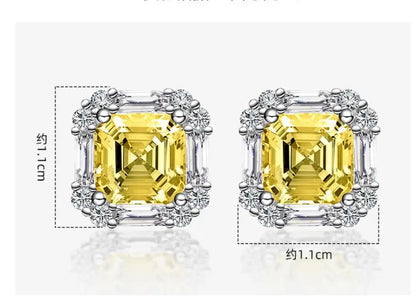 100% 925 Sterling Silver Citrine Stud Earrings | Fine Gemstone Jewelry