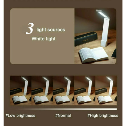 LED Folding Desk Lamp Touch 3 Color Dimming Charging and Pluging Eye Protection Learning Table Lamp Bedroom Bedside Night Light