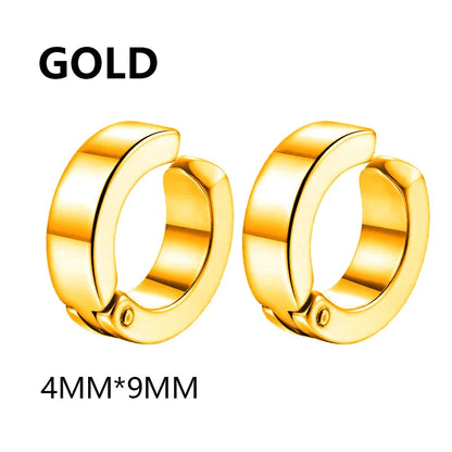 Gothic Hoop Earrings for Men and Women | Stainless Steel Clip-On Ear Cuffs