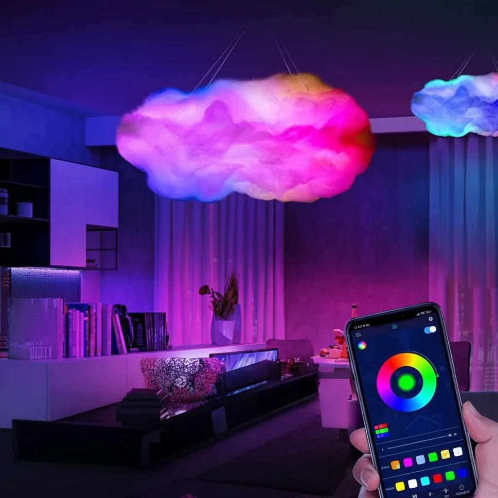 3D Cloud LED Lamp Multicolor Bedroom Light Music Sync Thunder Clouds Smart USB