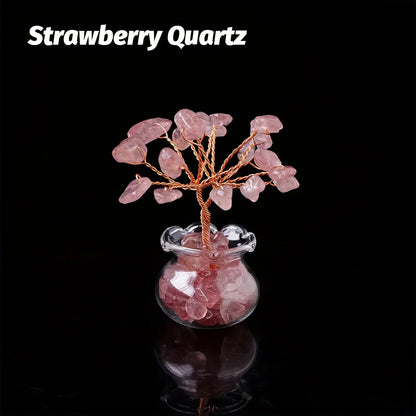 Arbre en gravier de cristal d'améthyste : Fil de cuivre fait main, Pierres de guérison, Décoration miniature pour la maison, méditation, décoration